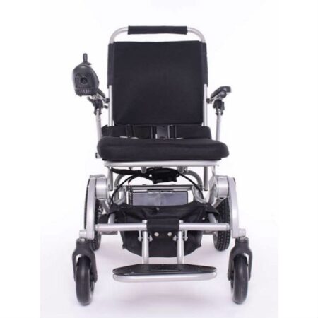silla de ruedas electrica e kittos plegable de aluminio vista frontal